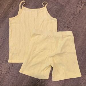 CREWCUTS TANK TOP & SHORT SET GIRLS SIZE 12 YELLOW 100% COTTON.
